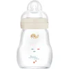 MAM Feel Good Glass Baby Bottle steklenička z ventilom proti kolikam 0m+ Beige 170 ml