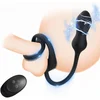 SuperLove E-Stim Dual Cock Ring & Prostate Massager with Remote Black