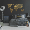 WALLXPERT World Map In The Stripes Gold (120 x 65)