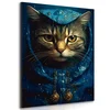 Slika modro zlata mačka - 100x150