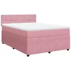 Vidaxl Box spring postelja z vzmetnico roza 140x190 cm žamet