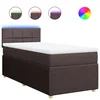 Vidaxl Box spring postelja z vzmetnico temno rjava 80x200 cm blago