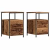 Vidaxl Nočne omarice 2 kosa starinski les 34x35,5x50 cm inženirski les