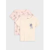 Sinsay - Pamučne majice sa vezom 2 pack Stitch - krem