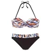 LASCANA Bikini  dimno modra / kostanj rjava / oranžna / črna