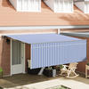Skrovita tenda Plava i bijela 400 × 300 cm Poliester i aluminij