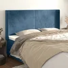 Vidaxl Vzglavje z ušesi temno moder 203x16x118/128 cm žamet