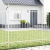 Vrtna Ograda 3 pcs Siva 5,1 x 1,2 m Čelik s prahom