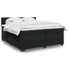 Box spring postelja z vzmetnico črna 200x200 cm žamet
