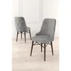 Hanah Home set trpezarijskih stolica Pare 8 kom, siva tkanina Babyface, drvene noge boje oraha