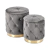 SET 2x Tabure POLLY pr. 40/44 cm siva/zlata