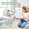 Costway Otroški igralni center z nastavljivo višino, glasbenim pladnjem in interaktivnimi igračami, moder