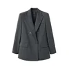 MANGO Blazer PAU siva / antracit / črna