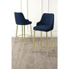 Hanah Home set od 4 barskih stolica Tera, antracit tkanina Babyface, zlatne metalne noge