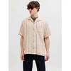 JACK & JONES Srajca JJEBRADLEY kremna/rjava/bela
