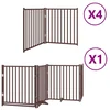 Vidaxl Ograda za pse z vrati zložljiva 12 panelov rjava 960 cm les