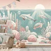 Samolepilna tapeta podvodni svet v pastelnih barvah - 245x165