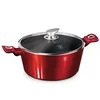 Lonec z marmorno površino in stekleno pokrovko Metallic Line Burgundy 28cm 55482