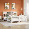Krevet s regalom z knjige bez madraca bijeli 180x200cm borovina