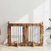 Vrata za pse s postoljem 4 pcs Dimljeni hrast 60 x 80 cm