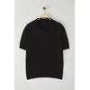 Trendyol Black Regular Polo Collar Plain Knitwear Polo Collar T-shirt