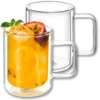 shumee Wilmax dvostenski termo kozarci - 400 ml - komplet 2 skodelic za kavo - skodelice za cappuccino, latte macchiato, espresso, mocha - kozarci za kavo