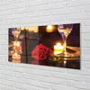 tulup.si Slika na steklu Rose sveče očala 125x50 cm 4 obešalnika