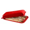 Baguette baking pan, ceramics, 39.5x23.5cm/3.7L, Burgundy - Emile Henr