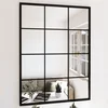 Zidna ogledala 3 kom crna 80x60 cm metalna