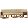 Set vanjskih sofa 5 pcs Prirodna i bež Poliester