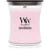 Woodwick Cherry Blossom & Vanilla dišeča sveča z lesenim stenjem 275 g