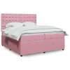 vidaXL vidaXL Box spring postelja z vzmetnico roza 200x200 cm žamet, (21305901)