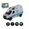 Teddies Policijski kombi plastični avto 15cm na vztrajnik na baterijo z zvokom z lučjo
