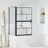 Ekran za kadu i tuš Crna i prozirna 80 x 68 x 128 cm