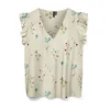 VERO MODA Bluza VMJOSIE  bež / voda / temno zelena / temno rdeča
