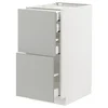 METOD / MAXIMERA Pod.orm.2front/2dnj/1srd/1vis.fiok, bela/Havstorp svetlosiva, 40x60 cm