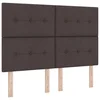 Vidaxl LED Box Spring Postelja Temno rjava 140 x 200 cm blago