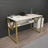 Hanah home Radni sto 120x72,8x60?cm Belo-Zlatni