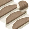 Prostirke za stepenice, samoljepljive, 15 kom, 56x17x3 cm, bež, poluokrugle