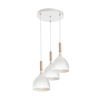 Luster na sajli NOAK WOOD 3xE27/15W/230V bela/buk