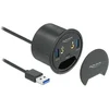 Delock namizni USB-razdelilnik s tremi vrati: 1 x USB Type-C in 2 x USB tipa A vrata HD-Audio