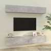 Zidni TV ormarići 4 kom Siva betona 100 x 30 x 30 cm