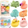 Set of educational rubber animals for bathing, pastel games, 6 pcs.