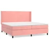 Vidaxl Box spring postelja z vzmetnico roza 200x200 cm žamet