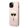 Maska Karl Lagerfeld Liquid Silicone Karl Head za iPhone 14, Roze