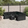 9-dijelni set vrtnih sofa s jastucima crni od poliratana