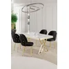 Hanah Home Set Trpezarijski sto i 4 stolice Rigel, Crno-beli
