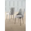 Hanah Home Set stolica Newa, 46x94x46 cm, 2 komada, Srebrno-sive boje