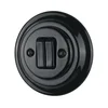 Bohemia-Design - Porcelanasto retro dvojno stikalo z okvirjem št. 5, črna