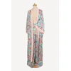 Ženski kimono Athena, Dugi, Svetloplavo-kajsija